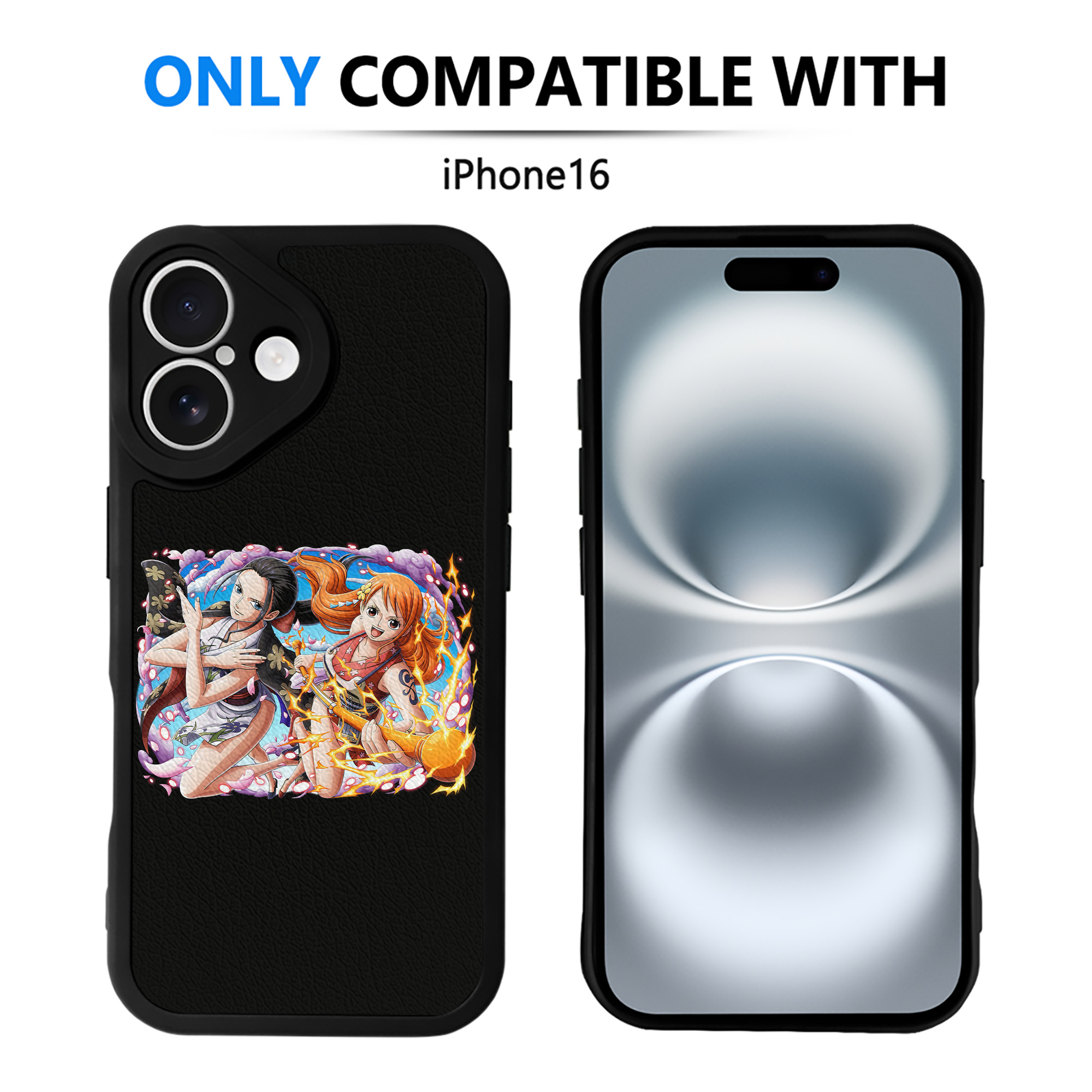 （画像用） ワンピース ナミ ONE PIECE Nami 【iPhone 16シリーズ対応】シリコンスマホケース（レザー調） 材質：シリコン